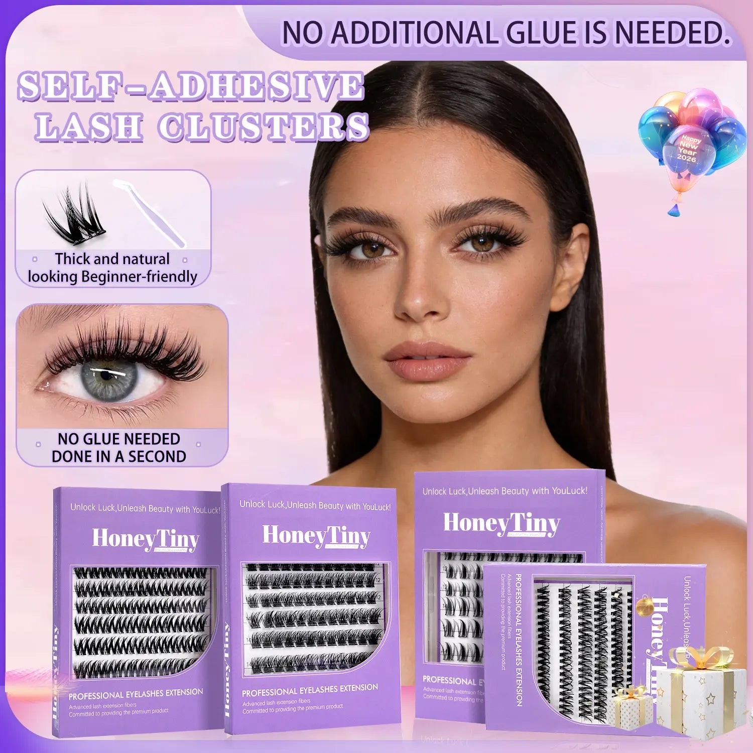 4 Styles of Adhesive-Free, Easy-To-Remove False Eyelashes 10Mm/12Mm/14Mm/16Mm Lightweight Options 24+ Sets with Lash Care Kit Natural, No-Makeup Look Effortless Application and Removal Flawless Cosmetic