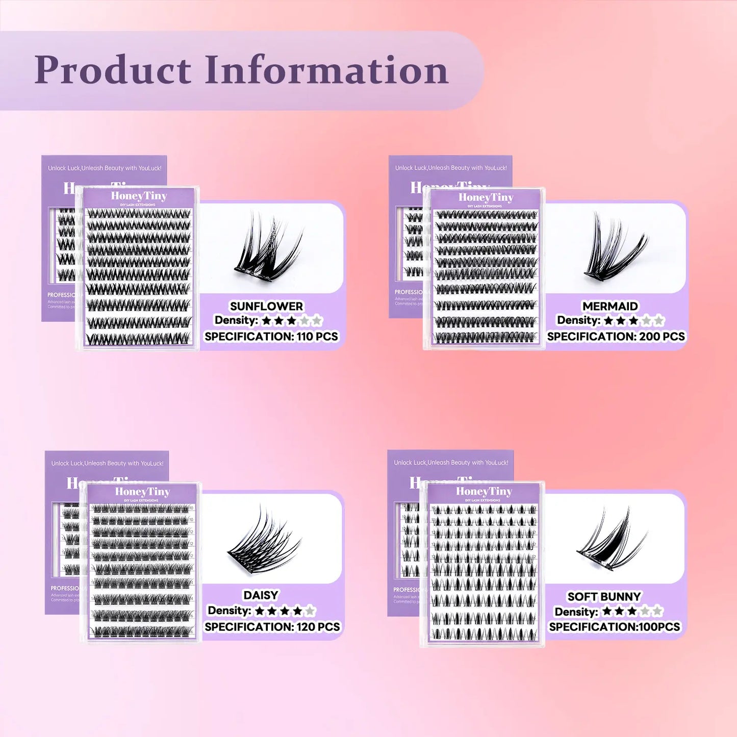 4 Styles of Adhesive-Free, Easy-To-Remove False Eyelashes 10Mm/12Mm/14Mm/16Mm Lightweight Options 24+ Sets with Lash Care Kit Natural, No-Makeup Look Effortless Application and Removal Flawless Cosmetic