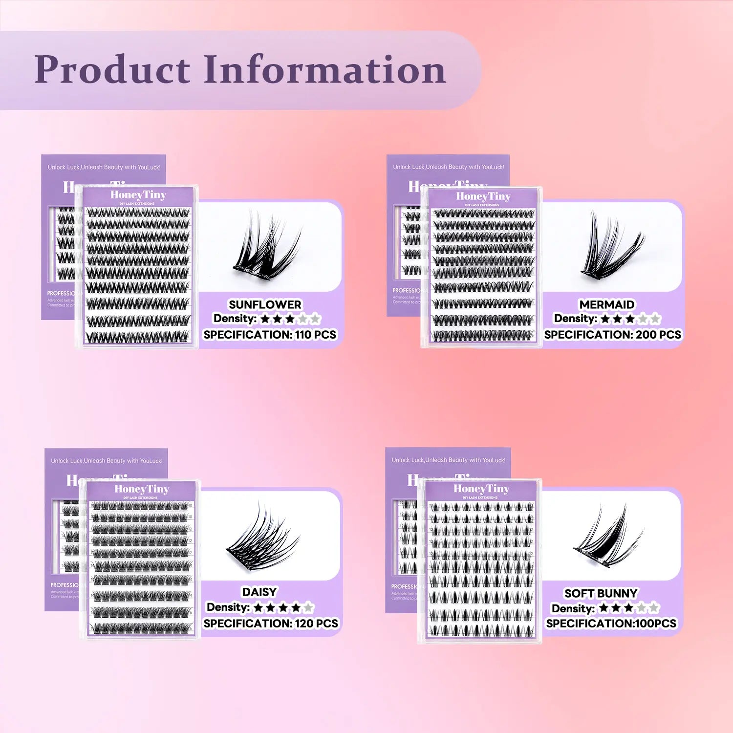 4 Styles of Adhesive-Free, Easy-To-Remove False Eyelashes 10Mm/12Mm/14Mm/16Mm Lightweight Options 24+ Sets with Lash Care Kit Natural, No-Makeup Look Effortless Application and Removal Flawless Cosmetic